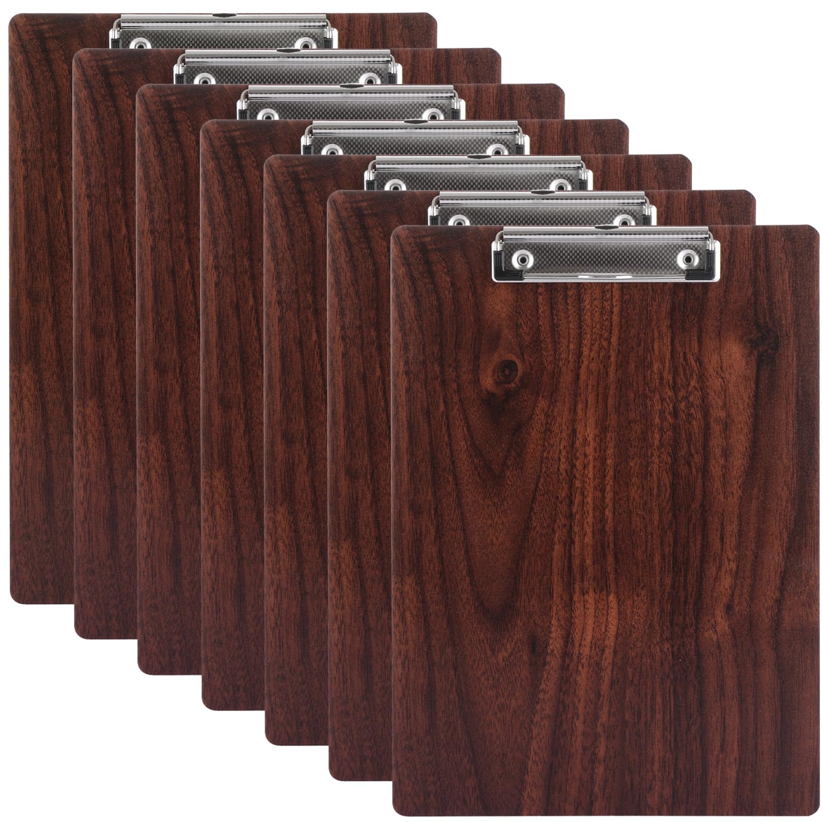 GBACHOOSE 7 Pack A4 Clipboard, Wooden Clipboard with Low Profile Clip and Hanging Hole, Clip Board Clipboard Folders Hardboard Clipboard for Office, Business, School