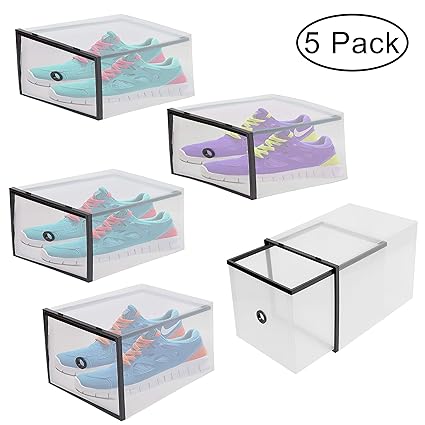 Shoe Storage Box 5 Pcs Clear Corrugated Transparent Plastic