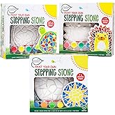 Creative Roots Mosaic Turtle, Hedgehog, & Sun - 3-Pack 7-Inch Ceramic Stepping Stones & 6 Vibrant Paints, Paint Your Own DIY Stepping Stones for Kids Ages 8+