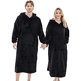 PJGGZ Wearable Blanket Hoodie for Women Men, Fleece Warm Comfy Hooded Sweatshirt with Pockets & Sleeves Cozy Gift for Adult