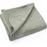 Woolino Baby Blanket for Crib or Stroller - Merino Wool and Organic Cotton Infant Blanket - 4 Season - 40” x 31.5” - Sage
