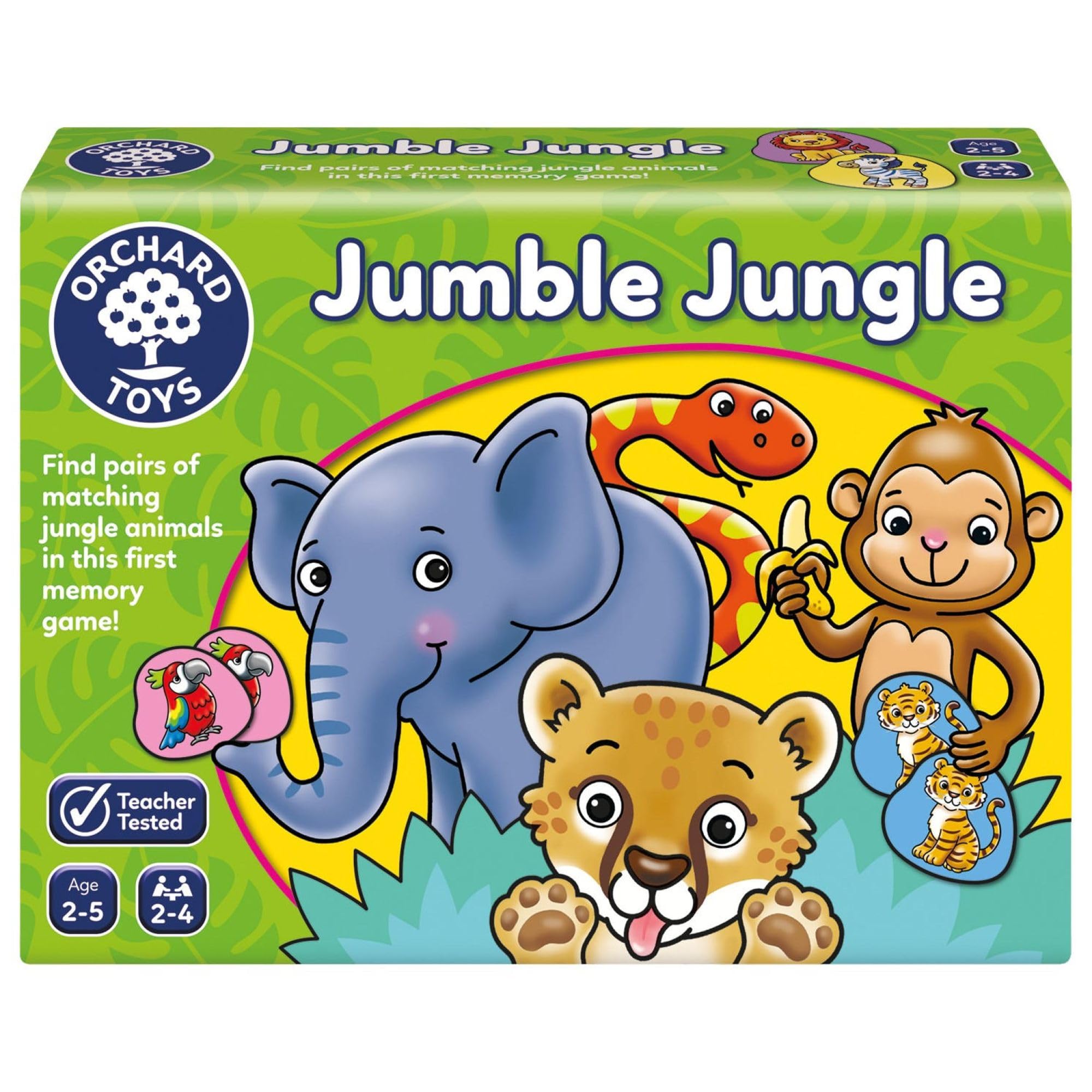 Orchard Toys Jumble Jungle Game, A Fun First Matching Educational Game for Kids Age 2-5.