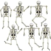 Jeyiour 6 Pcs Halloween Jointed Paper Skeleton Cutout Cardboard Decorations | 31.5 Inch Tall with Movable Joints, Poseable Paper Cutouts for Doors Windows Walls, Reusable Spooky Party decoration