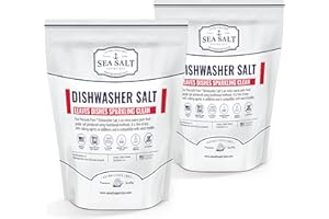 SEA SALT SUPERSTORE Dishwasher Salt - All-Natural Water Softener Salt for a Clean Finish - Compatible with Bosch, Miele, Thermador, Whirlpool Dishwashers and More - Food-Grade Coarse Sea Salt (10 lbs, 2 x 5 lb Bag)