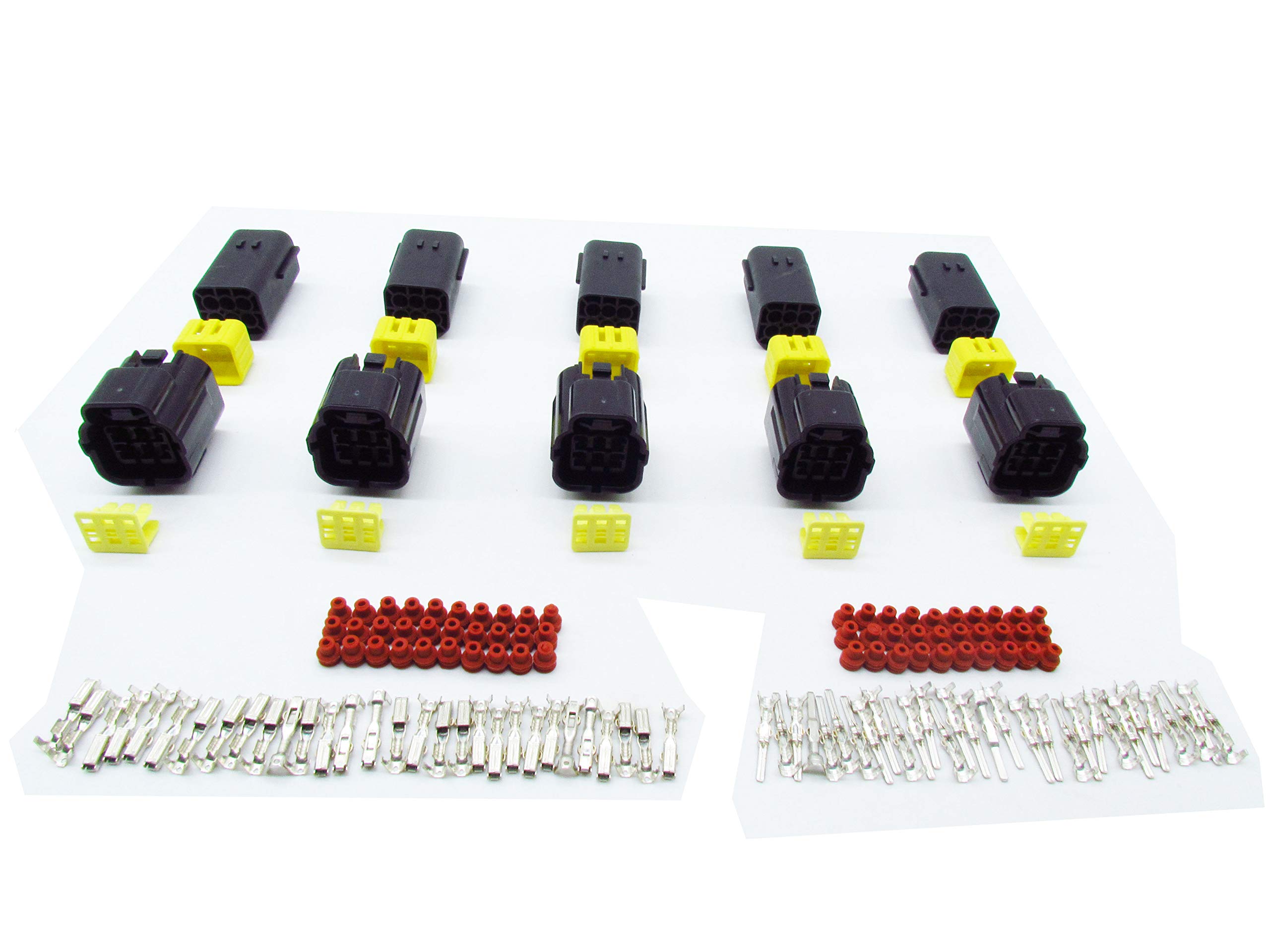 CNKF 5 Sets Tyco Denso Econoseal J - Mark II plug 6 pin male and female auto connectors 174262-2/368530-1