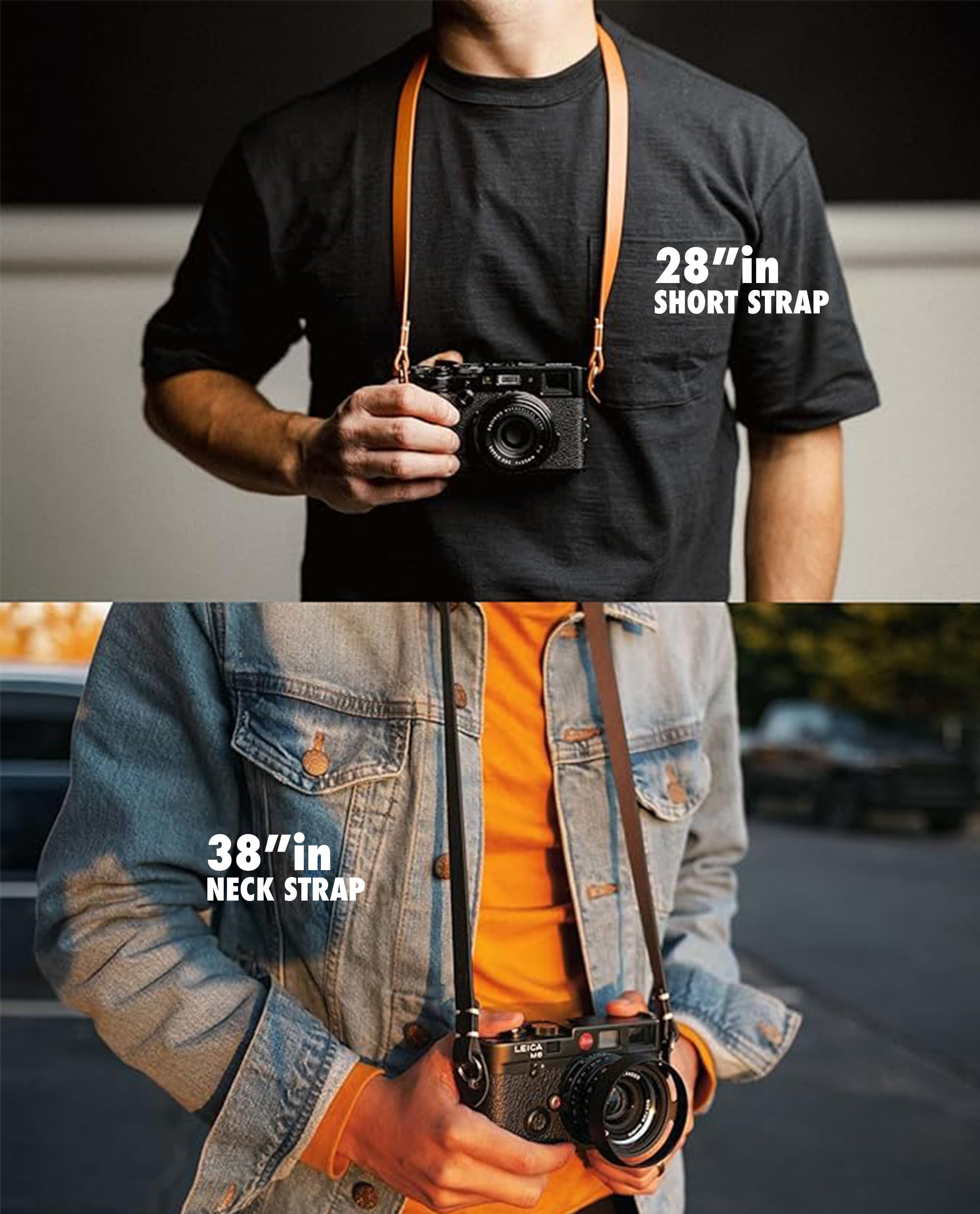 Evergreen Genuine Leather Minimalist Neck Shoulder Slim Camera Strap