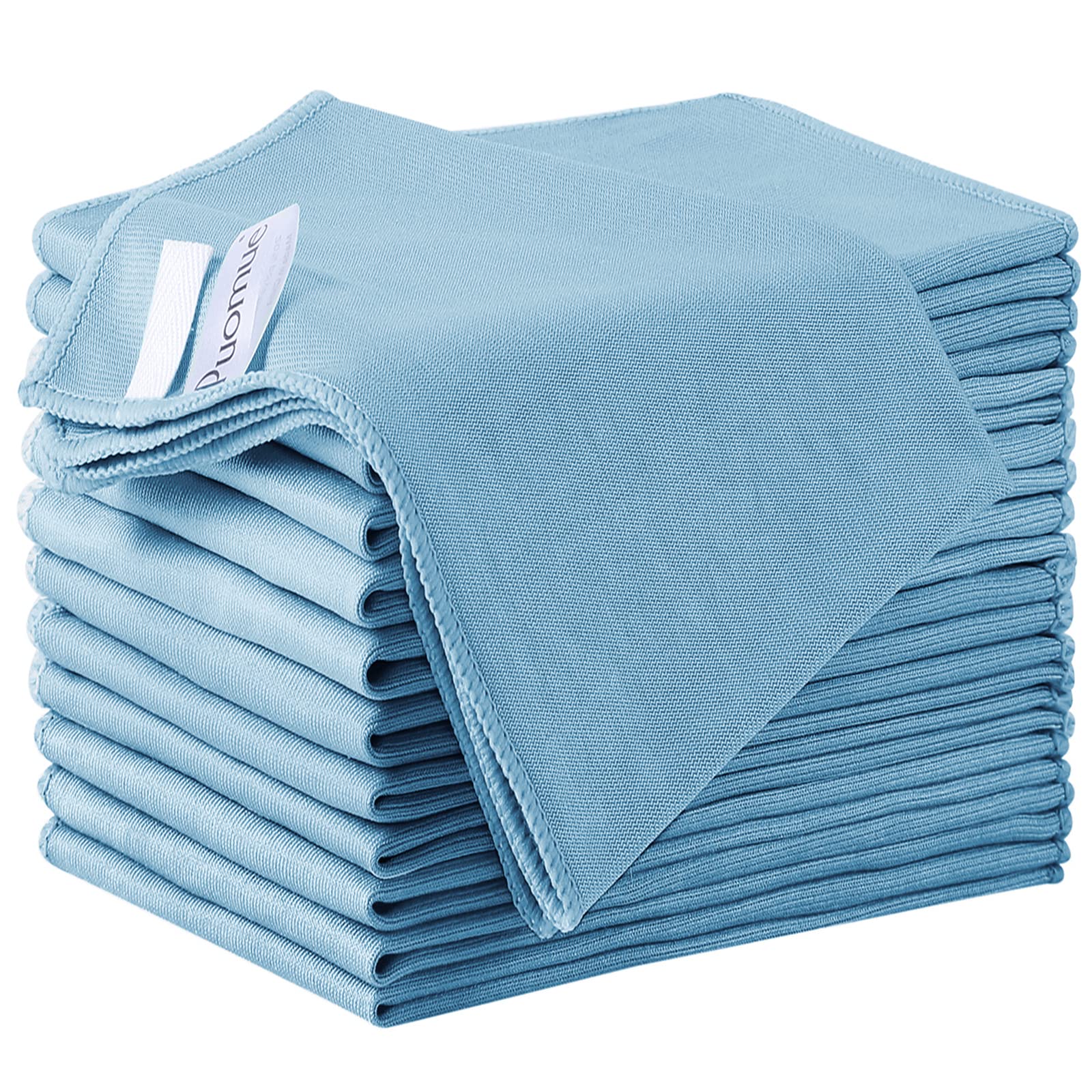 12 Pack Microfiber Glass Cleaning Cloth, 12 Inch X 16 Inch, Lint Free Quickly Clean Windows, Mirrors, Glasses, Phone Screens, Camera Lenses, Blue