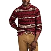 Lucky Brand Mens Fair Isle Jacquard Crew Neck Sweater