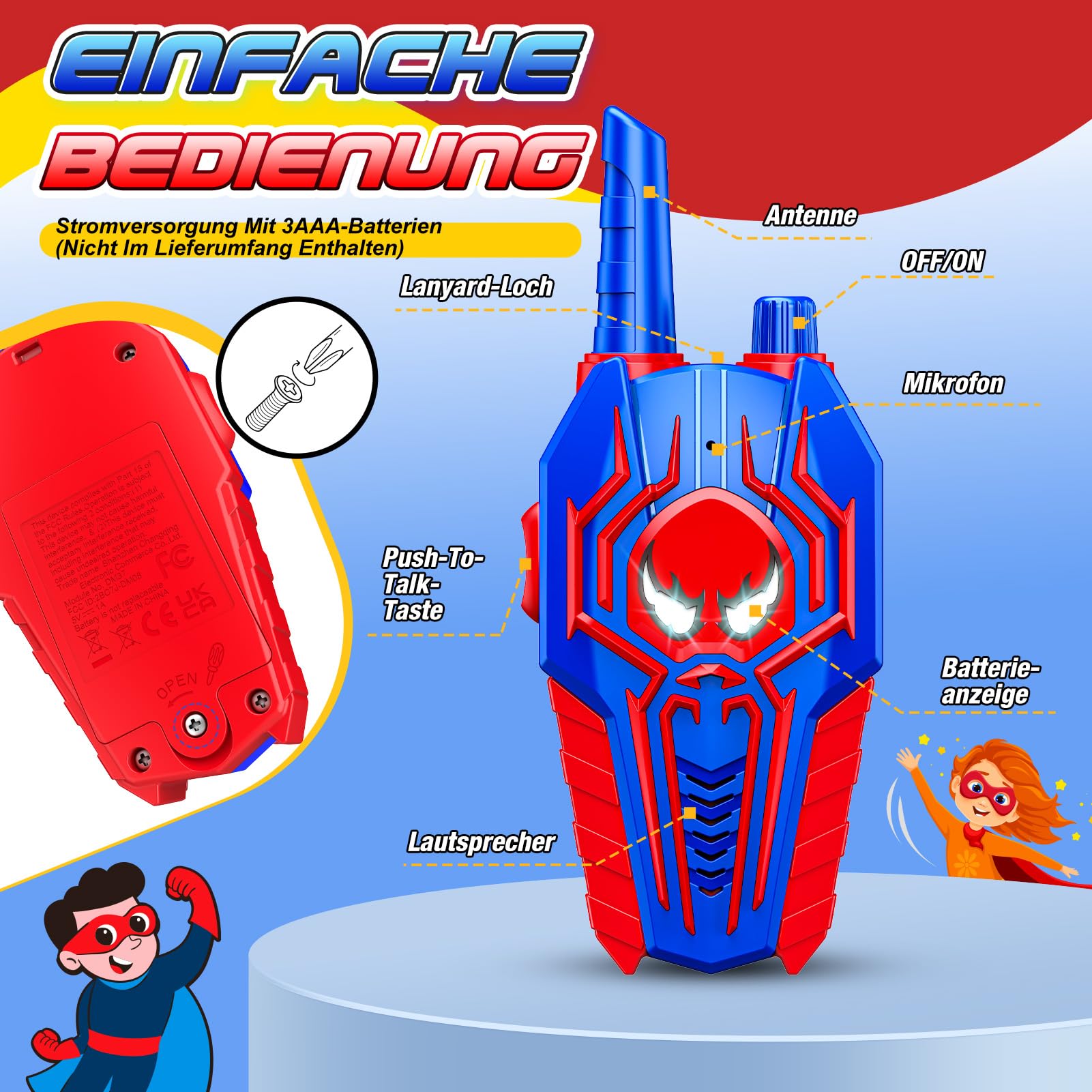 Toyokid Kinderspielzeug ab 3 4 5 6 7 8 9 10 Jahre Junge Mädchen, Walkie Talkie Kinder Geschenke für Kinder 3-10 Jahre Walki Talki Kinder Garten Spielzeug Draußen Geburtstagsgeschenk für Kinder 6
