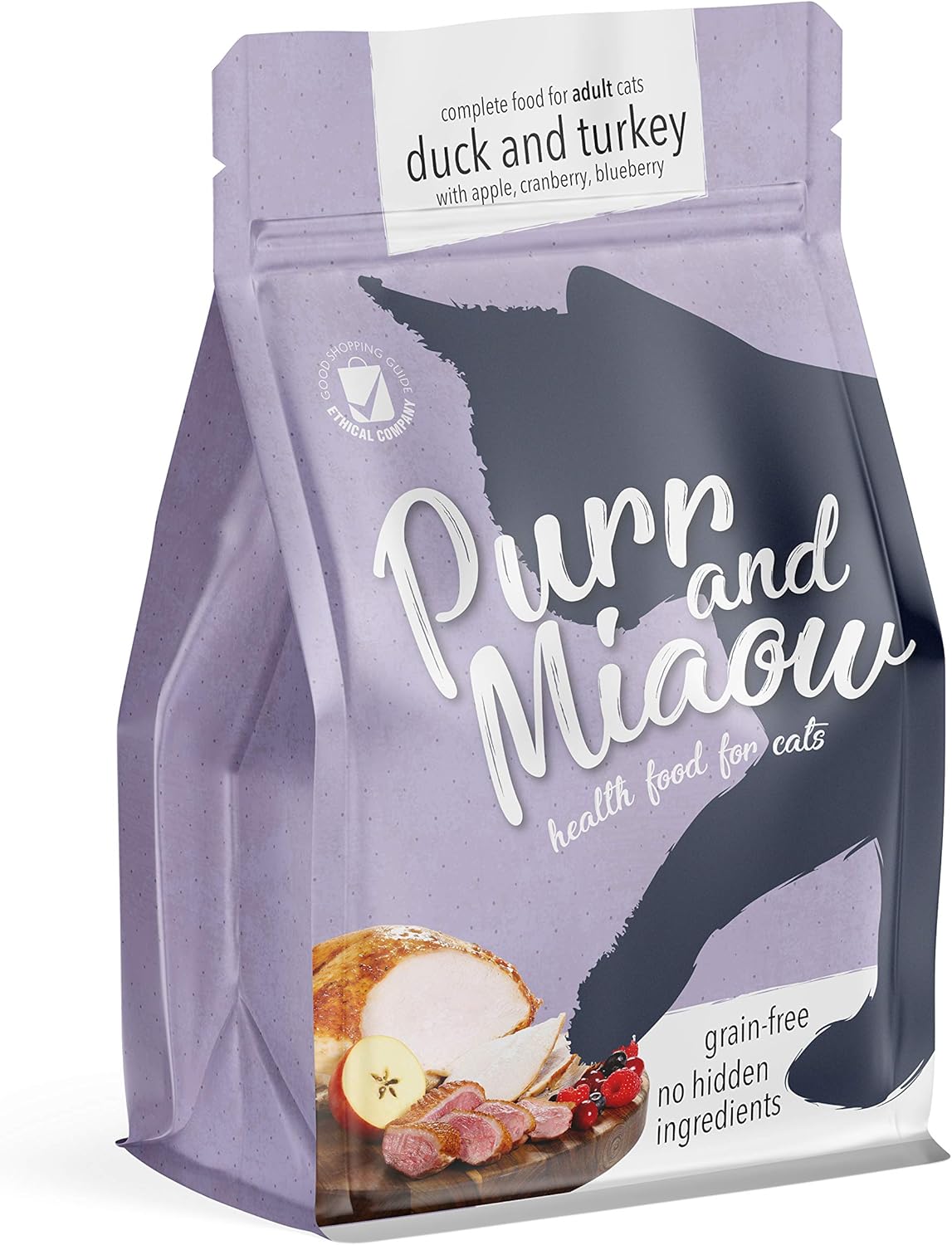 Purr & Miaow - Complete Dry Grain Free Adult Cat Food, Duck & Turkey, 1.5kg, 1.5 kg (Pack of 1)