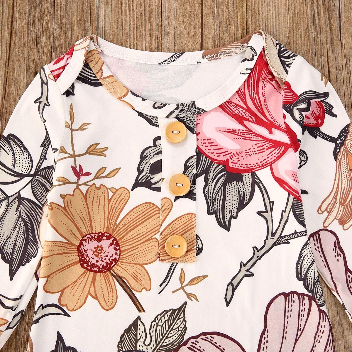 Infant Newborn Baby Girls Floral Sleep Gown Headband Sleepwear Romper Sleeping Bags Outfits: Clothing