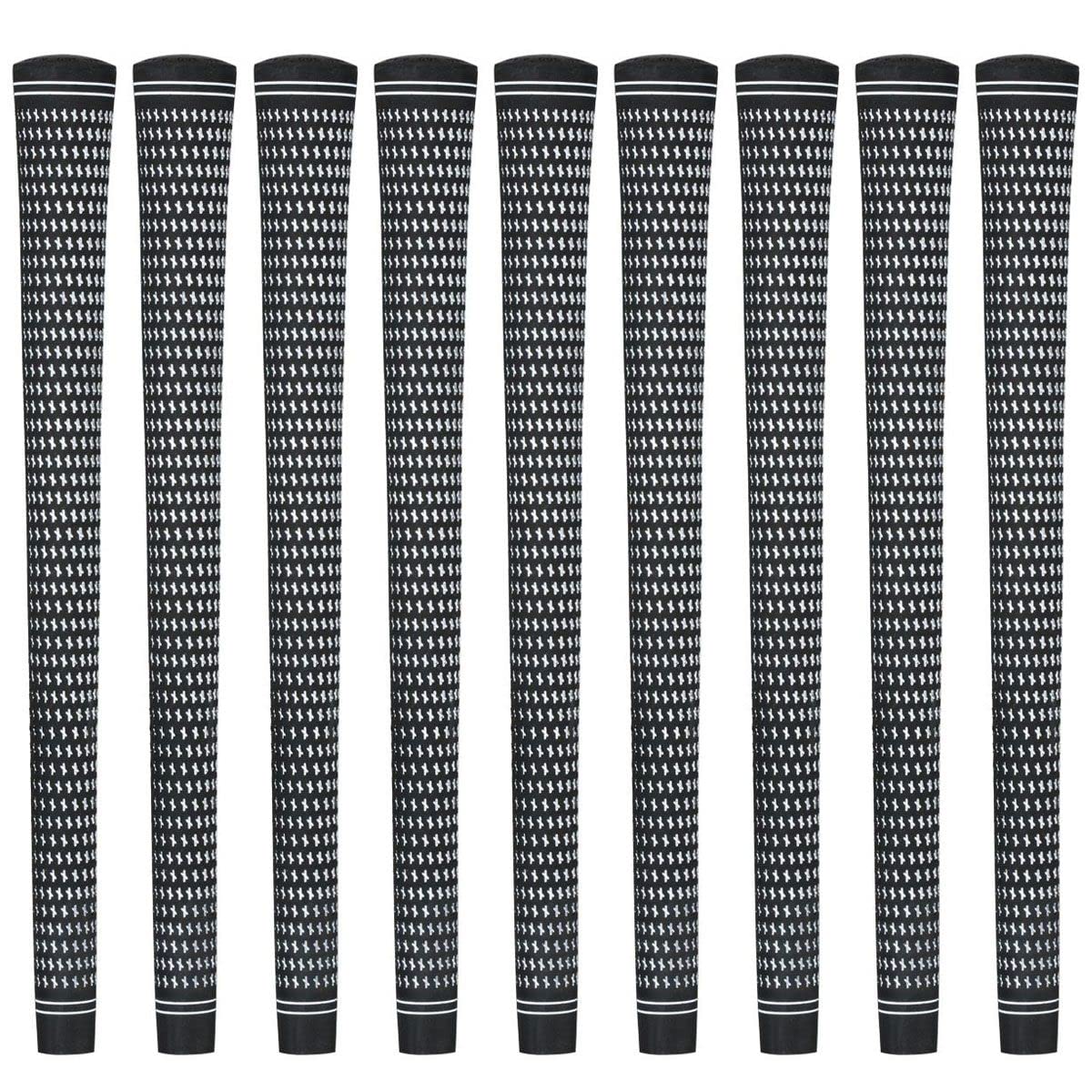 Karma Revolution Black/White - 9 Piece Golf Grip Bundle Midsize +1/32"