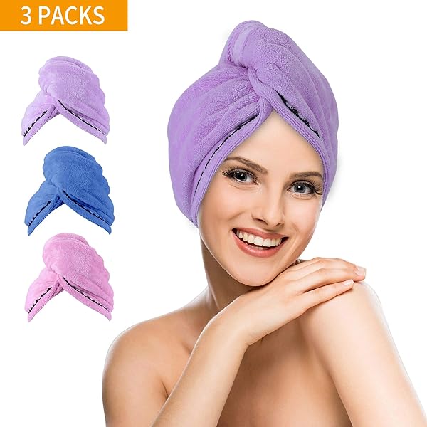 Hair Towel Wrap,UMUM 3 Pack Magic Instant Dry Hair Towel,Microfiber