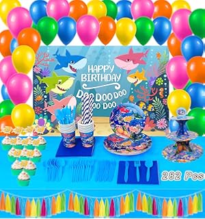 Amazon Com Suministros De Fiesta De Tiburon Para Bebe 69