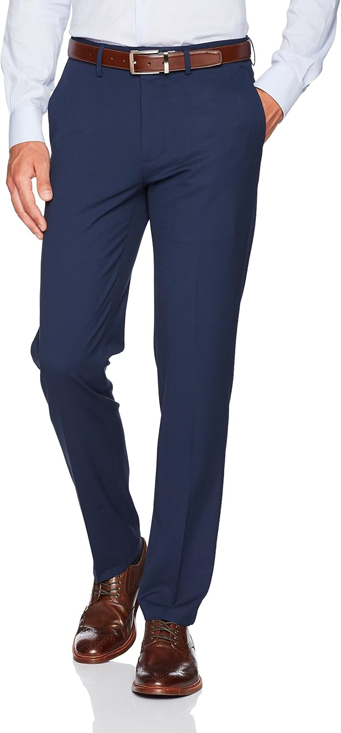 J.M. Haggar Men's Stretch Superflex Waist Slim Fit Flat Front Dress Pant at  Men’s Clothing store