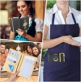 Bienbee Waitress Server Book with Zipper Pocket Black Notepad for Waiter view 2
