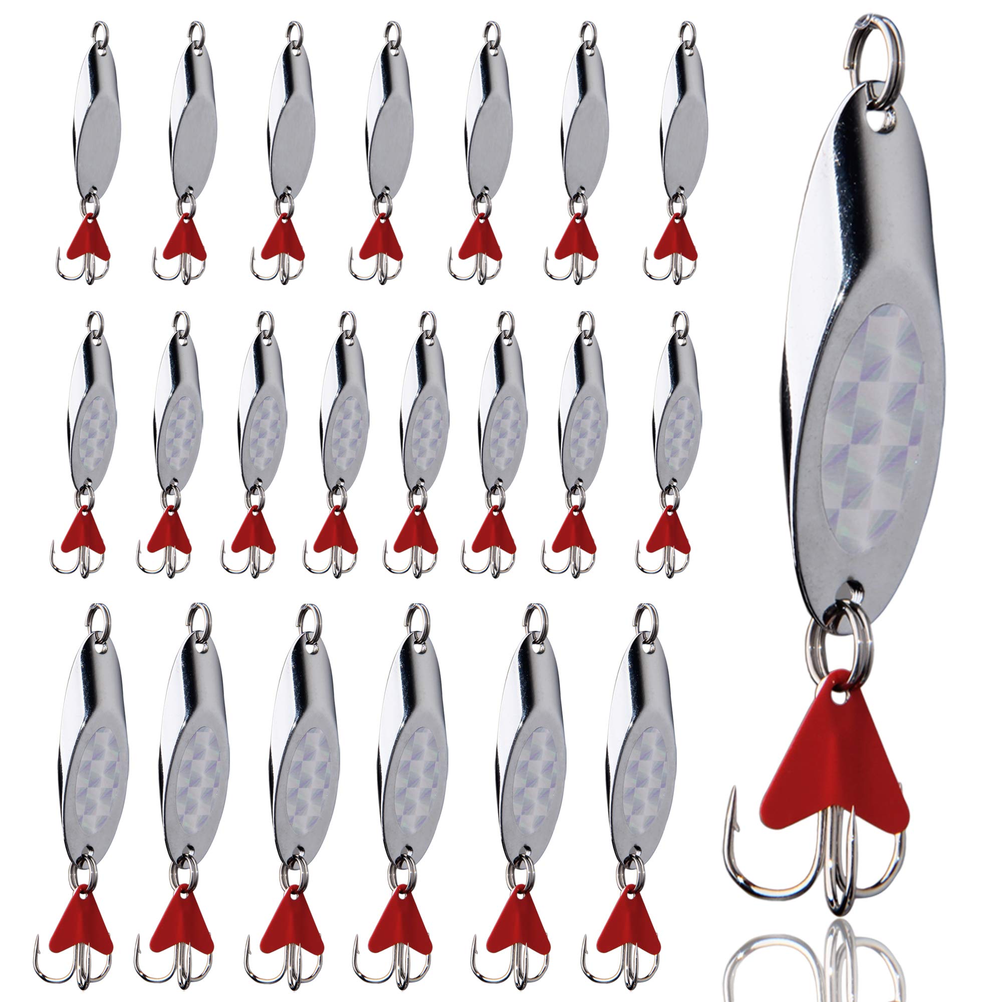 SHADDOCK 10pcs/lot Metal Fishing Lures Spoon Spinner Baits Fishing Spinnerbait Salmon Trout Minnow Lure Baits With Treble Hooks (7g-10pcs)
