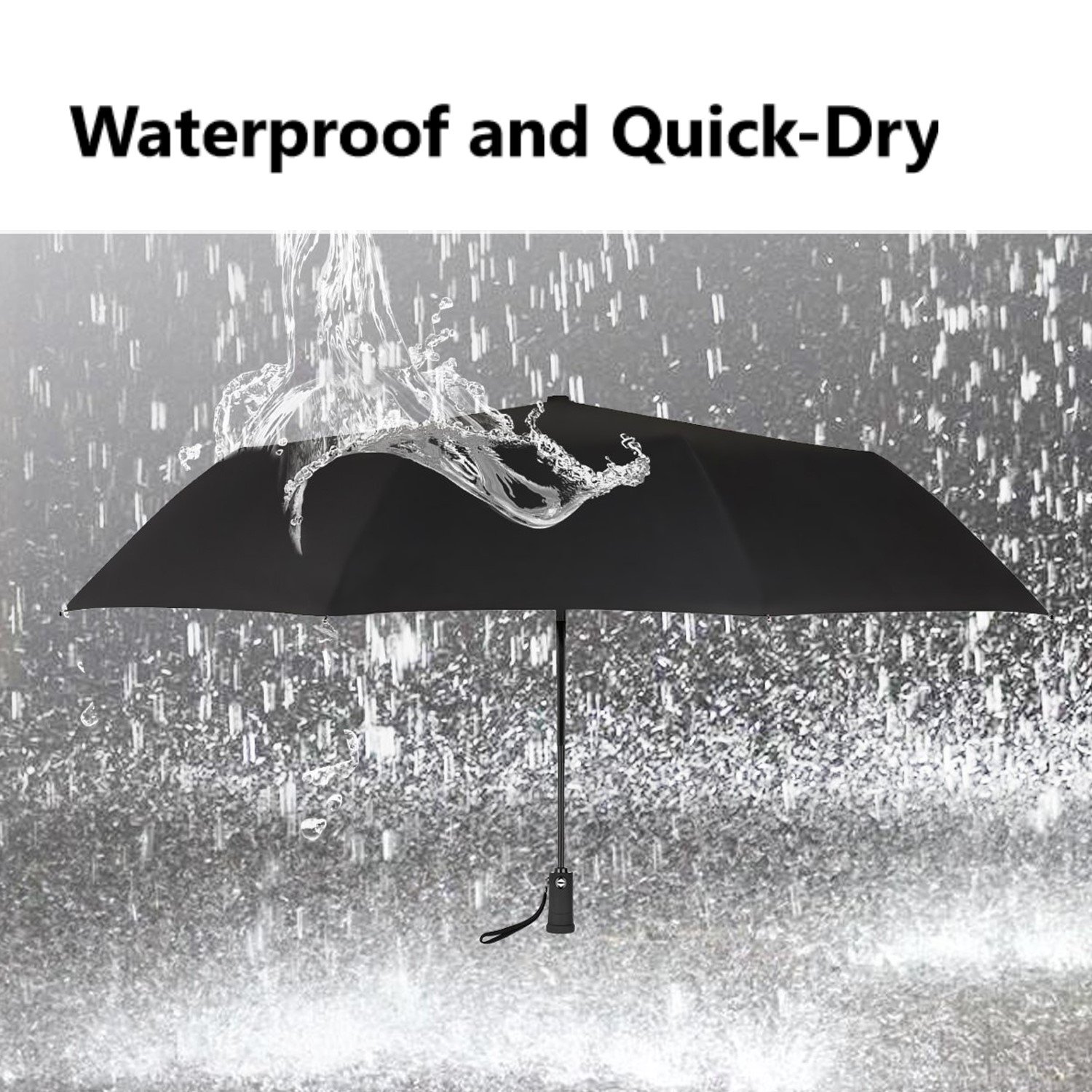 LED Flashlight Umbrella,Monstleo Compact Travel Umbrella,Fully-Automatic Folding Umbrella with Rotating Led Lighting Handle