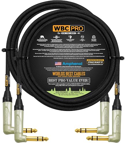 Amazon.com: WORLDS BEST CABLES 10 Foot - Guitar Bass Instrument