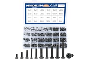 NINDEJIN 650 pcs Laptop Screws Kit, Replacement Computer Notebook Miniature Screws, M1.4 M1.7 M2 M2.5 M3 Laptop Motherboard Round Pan Head Phillips Screws Set