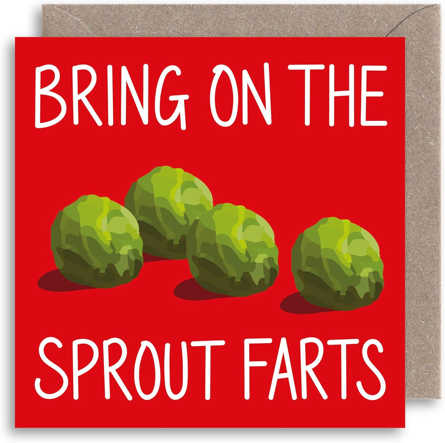 Funny Sprout Farts Christmas Card Humour Xmas Card Alternative