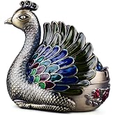 K COOL Peacock Metal Ashtray with Lid, Windproof Portable Cigarette Ashtray for Indoor or Outdoor Use, Ash Holder for Smokers, Desktop Smoking Ash Tray for Patio Porch Reception Decoration (Bronze)