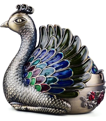 Cendrier Décoratif Tortue Avec Couvercle - Résine, Coupe-vent, 11x14x9.8cm, Pour Intérieur/extérieur, Bureau