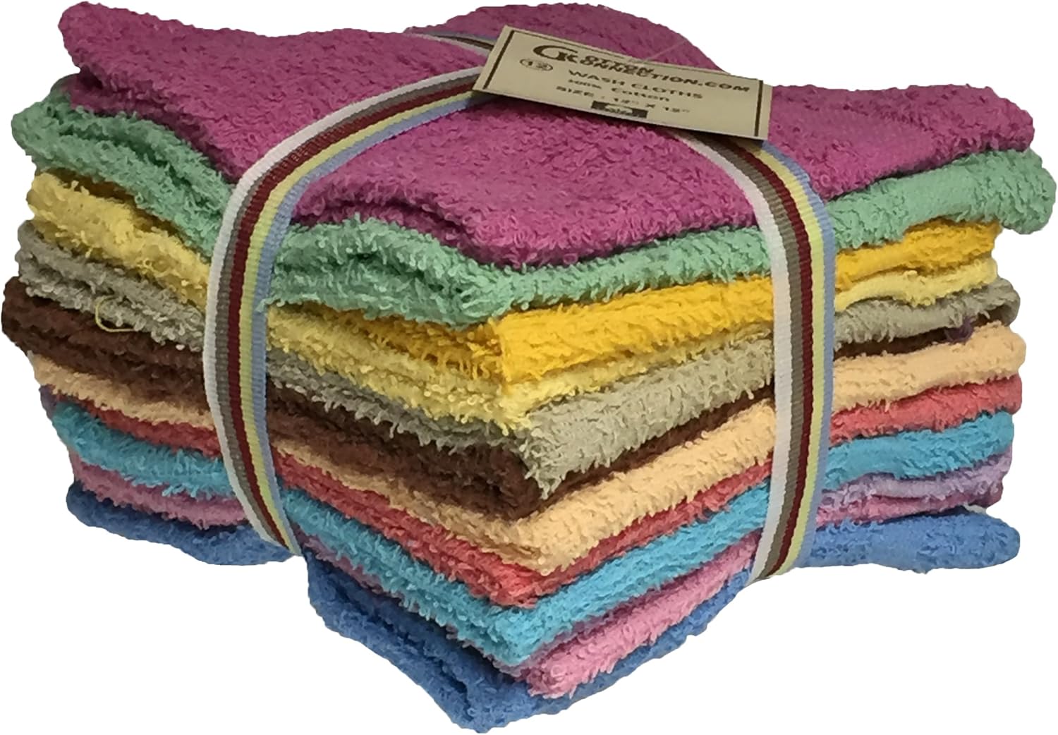 Cotton Konnection Washcloths Extra Soft Ring Spun Cotton, Highly Absorbent, 12 Pack