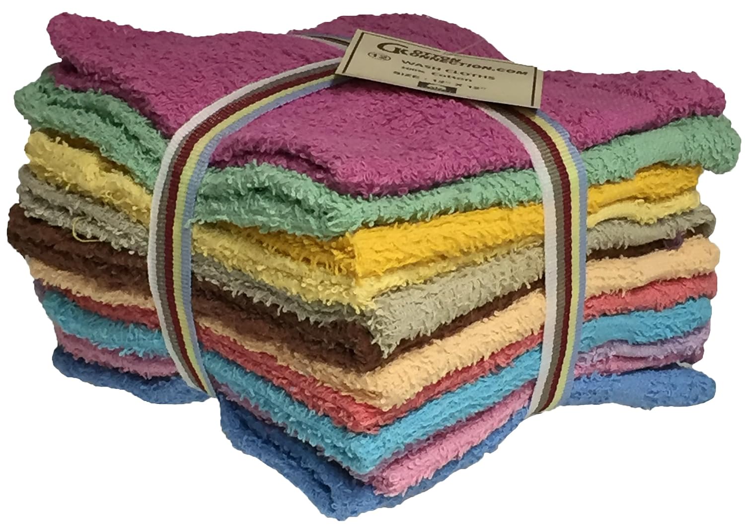 Washcloths Vibrant Assorted Colors 