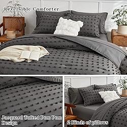 7 Pieces Tufted Dots Bed in a Bag Queen Comforter