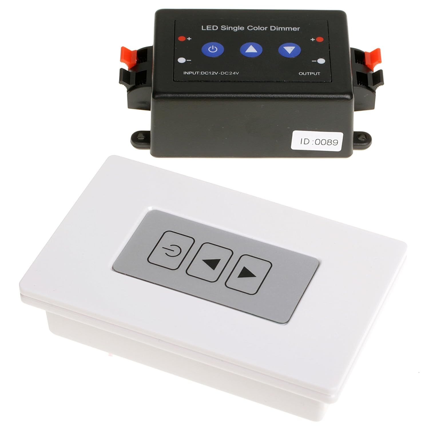 Single Color LED Dimmer Controller Switch + Elegant Wall Mount RF Panel