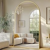 Oversized Floor Mirror Full Length 82"X44", Extra Large Arched Full Length Mirror with Stand, Tempered Glass Gold Standing Mirror for Bedroom Living Room Clothing Store Gym, Aluminum Alloy Frame