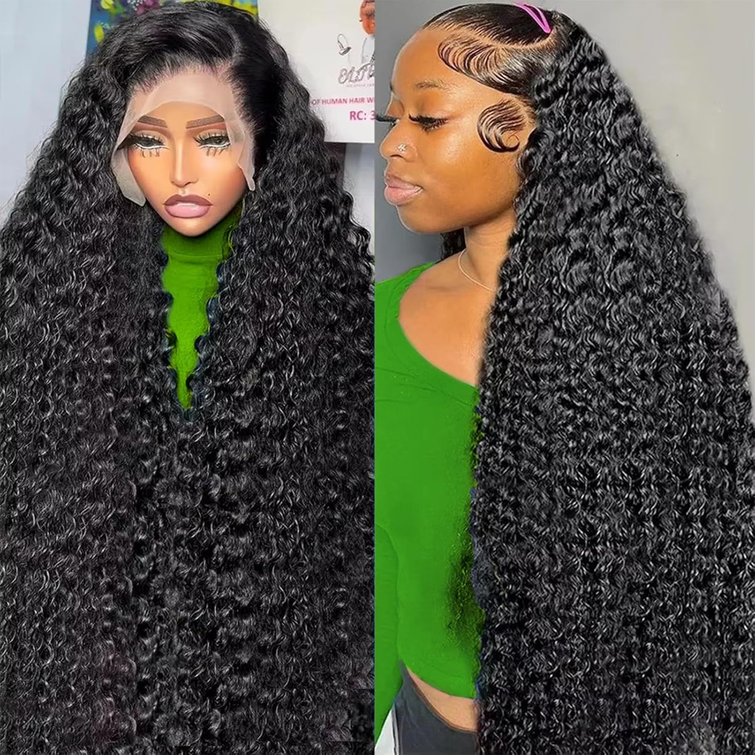 13x6 Deep Wave Lace Front Wigs Human Hair 200% Density Water Wave Lace Front Wigs Human Hair Water Wave 13x6 HD Lace Front Wigs Pre Plucked 14A Brazilian Virgin Wigs 18 Inch