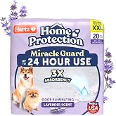Hartz Miracle Guard Dog and Puppy Dog Pads Max Absorbency 24 Hour Use Odor Eliminating Lavender Scented No Leaks, 2XL Size 20 Count