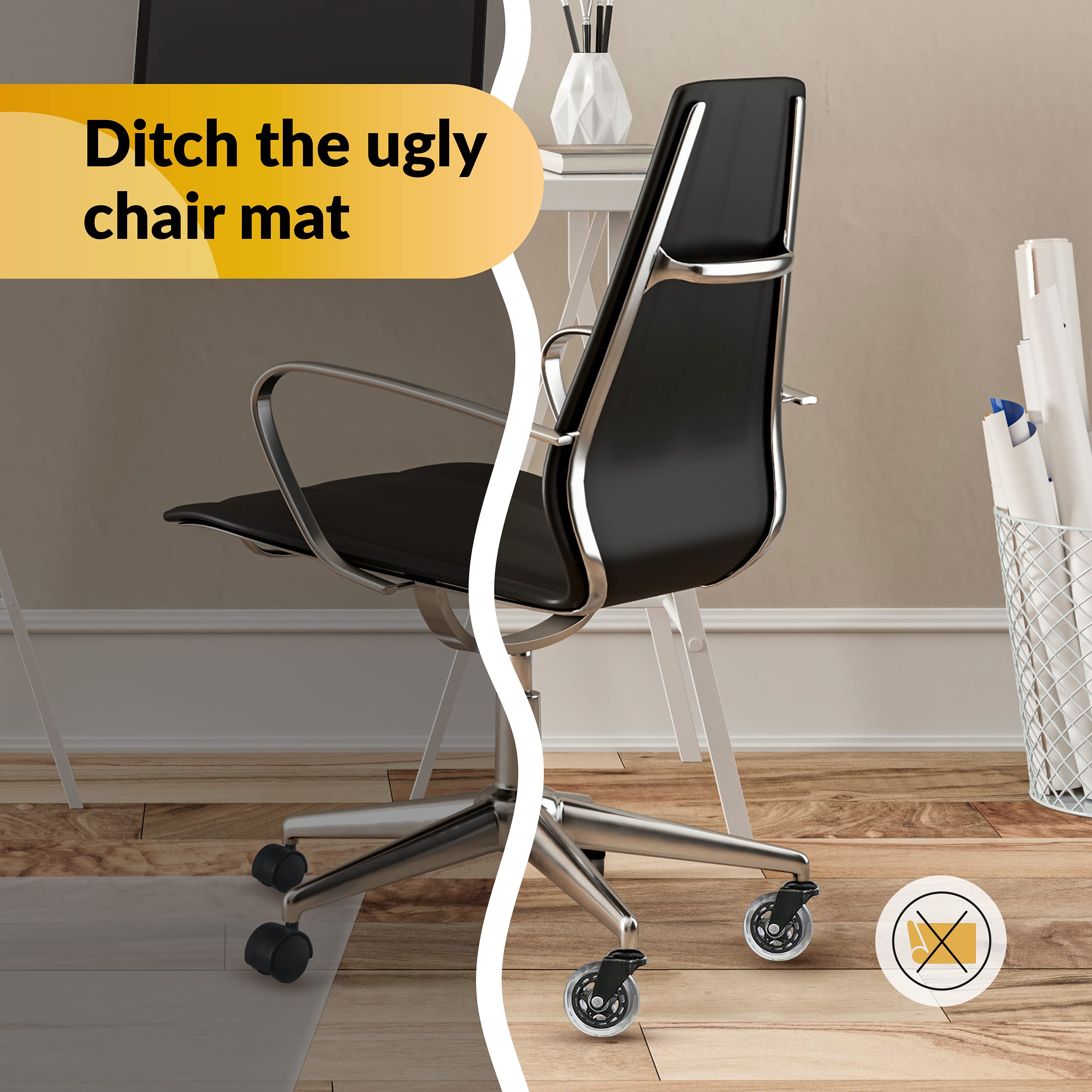 OFFICE OWL Set of 5 Replacement Chair Caster Wheels for Desk & Gaming