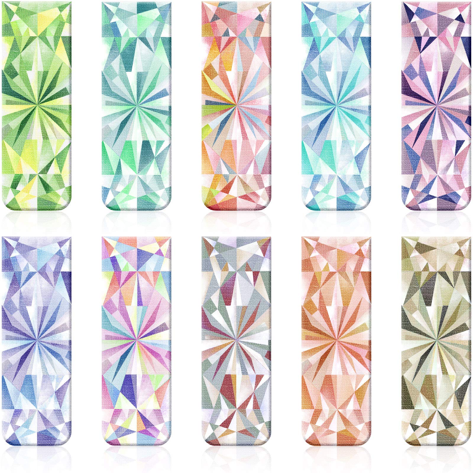 10 Pieces Magnetic Bookmarks Magnet Page Markers Kaleidoscope Bookmarks Clips for Students Reading, Planners, Journals, Books