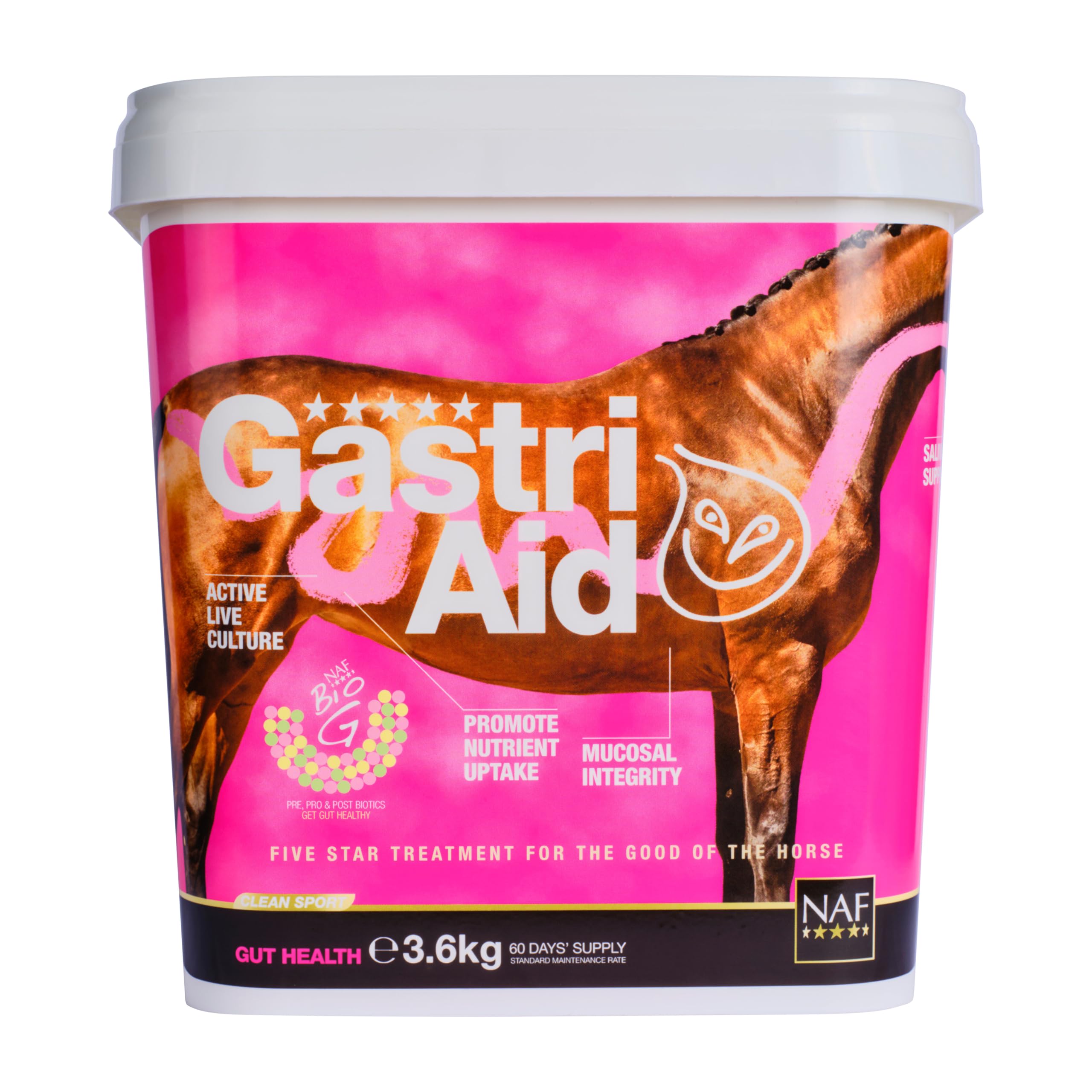 NAF Five Star GastriAid 3.6kg – Daily Gastric Supplement for Horses – Supports Stomach Lining, Gut Health & Digestive Comfort – With Prebiotics, Probiotics & Herbal Extracts