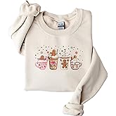 Pink Gingerbread Coffee Christmas Sweatshirt, Christmas Sweat, Christmas Shirts for Women, Xmas Crewneck, Gingerbread Sweater, Christmas Holiday Hoodie, Christmas Snowman Sweatshirt, Snowman Sweat