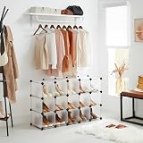 SONGMICS 15-Cube Storage Unit DIY Shelving Shoe Rack White LPC445W02 view 7