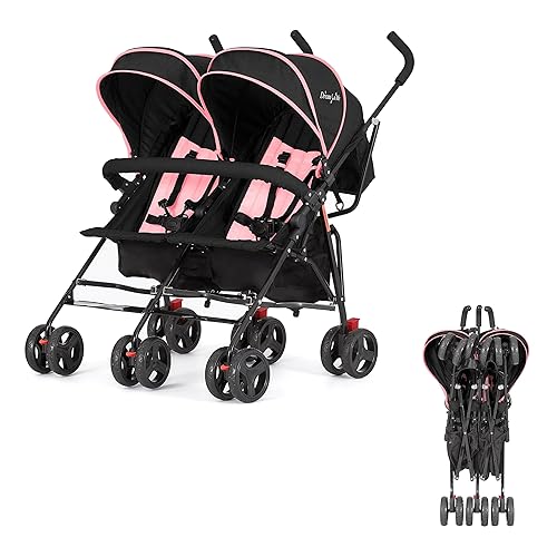 Pink Lightweight Double Buggy Lightweight Stroller Double Pram My