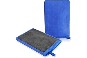 Linkstyle 2PCS Clay Mitt for Car Detailing, Clay Bar Mitt 150mm x 220mm Blue, Scratch-Free, Removes Bonded Contaminants