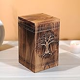 Urn for Ashes Male Female Handmade Wooden Cremation Urns for Human Ashes 180 Lbs Suitable for Man Adult Women Decorative Funeral Favors Burial Urns Hashcart®