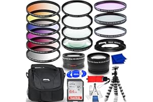 PIXEL HUB Accessory Bundle for Olympus Tough TG-5/TG-6 Digital Camera Includes: 64GB Ultra SD, 6PC Gradual Color Filter Kit, Macro/Close Up Lenses, Telephoto and Wide Angle Lenses, Tripod, Gadget Bag and More