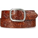 Lucky Brand Women's Embroidered Leather Belt | Stylish | Classic | Western-Inspired | American Heritage | Jean | Pant