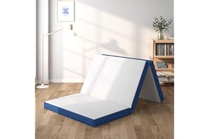 DlandHome Portable Tri-Fold Memory Foam Mattress,Floor Mattress,Foldable Mat,Folding Mat for Travel & Camping & Yoga,Cover Wa