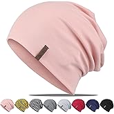 Slouchy Beanie for Women Cotton Beanies Hats Men Lightweight Soft Chemo Headwear Warm Skull Cap for All Seasons