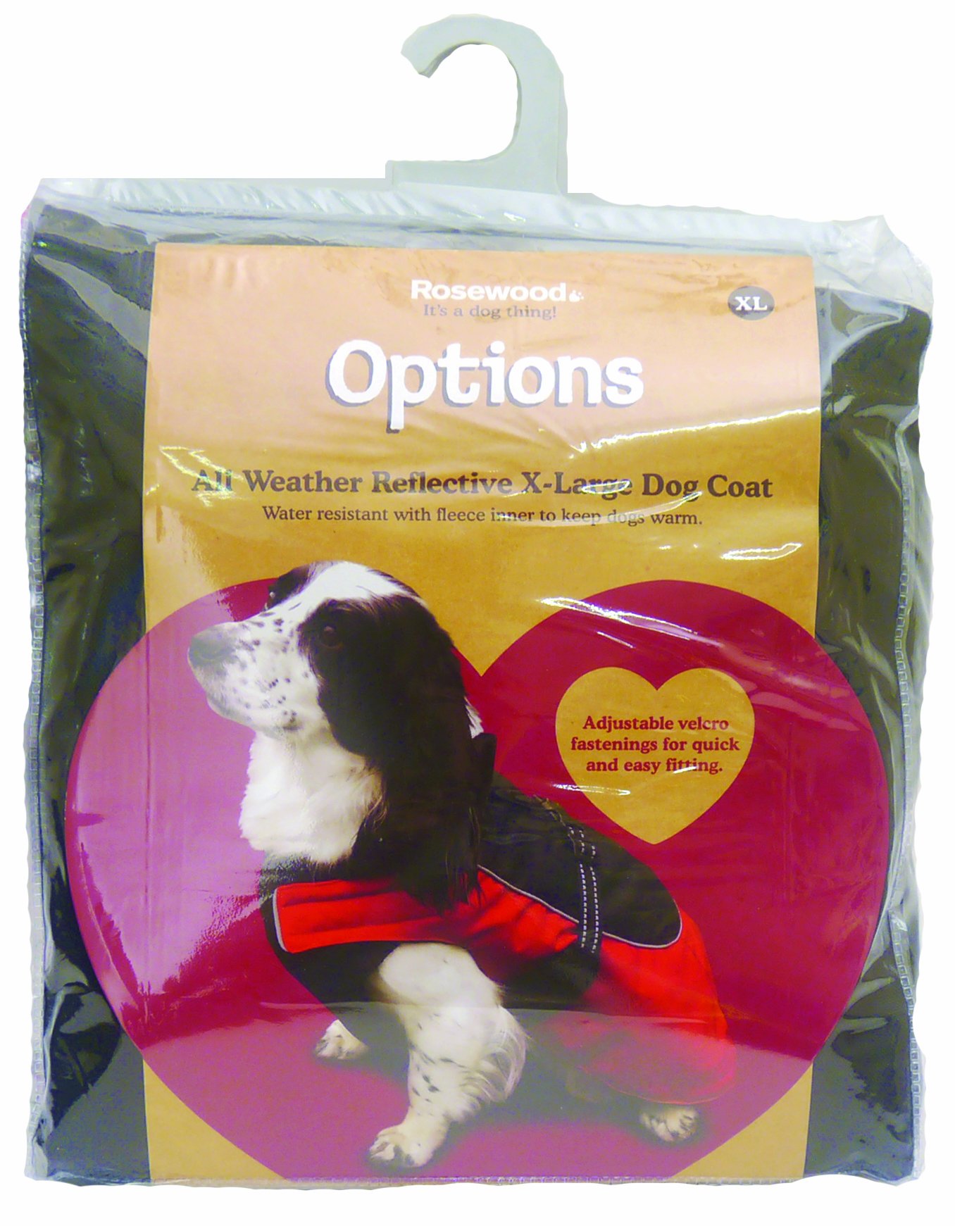 Rosewood All Weather Dog Coat, 22-24-inch, Red