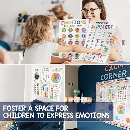Mua BEAWART 6 Calming Corner Classroom Posters, Feelings Wheel Chart ...