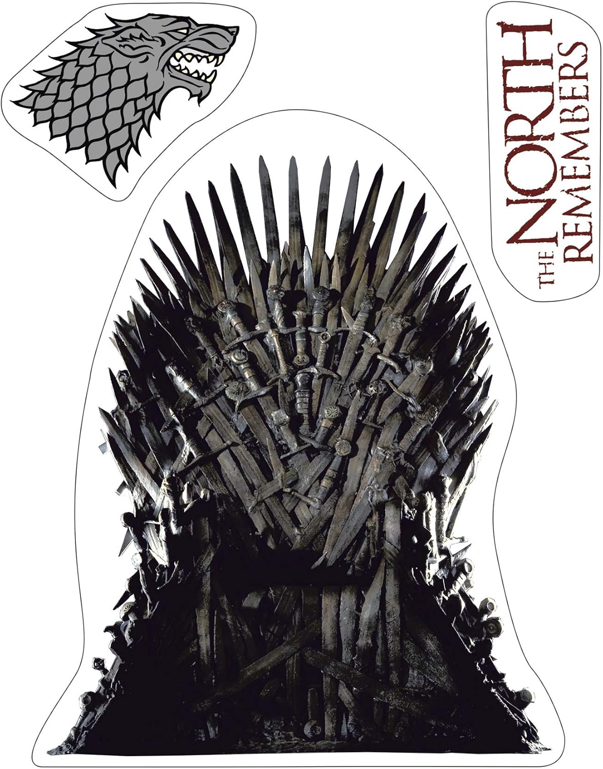 X5 Game of Thrones Stark Sigils Stickers - 16 x 11 cm / 2 Sheets, Mehrfarbig - Image 4