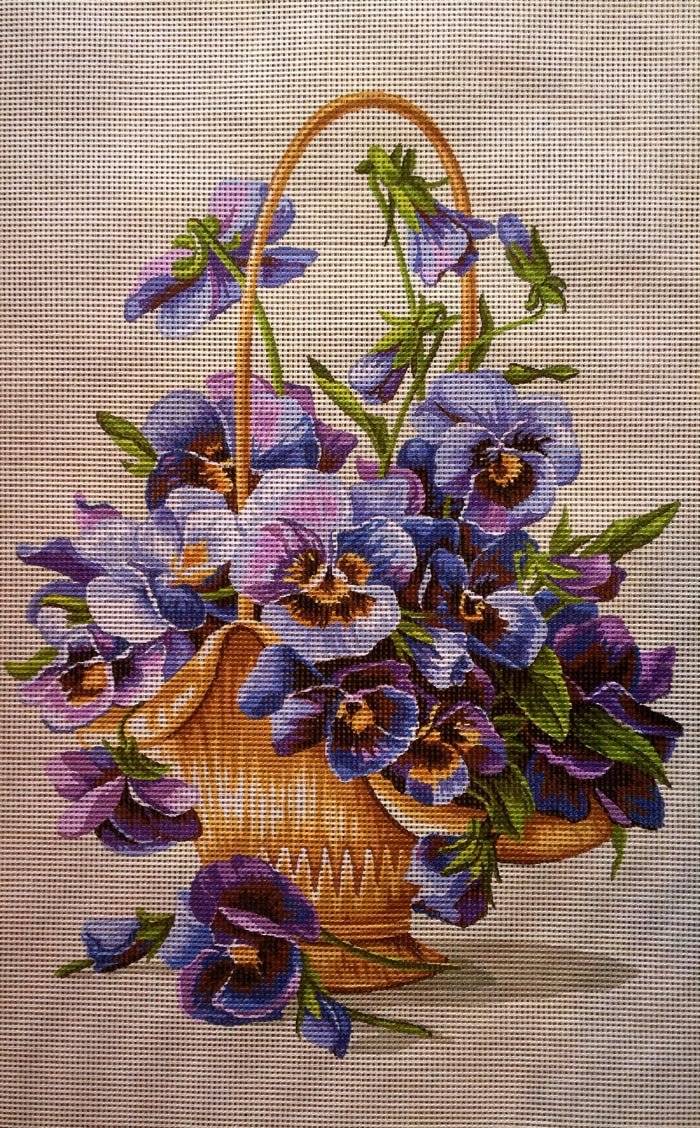 Needlepoint Kit \'Flowers\' 9.8\'x15.7\' (25x40cm) printed canvas 631